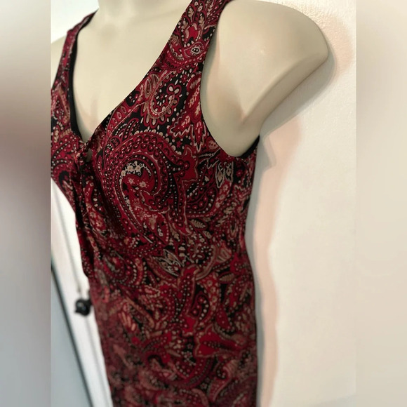 Vintage Red Paisley Y2K Kathie Lee Collection Dress size Medium 8/10 #1334 - Picture 9 of 11